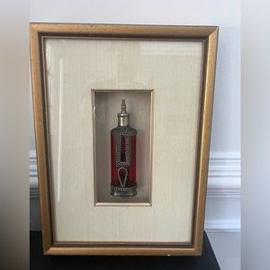 Antique Moroccan Red Glass Perfume Bottle framed